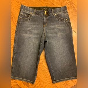 Lane Bryant Tighter Tummy Dark Blue Wash Pedal Pusher.  Size 14W.